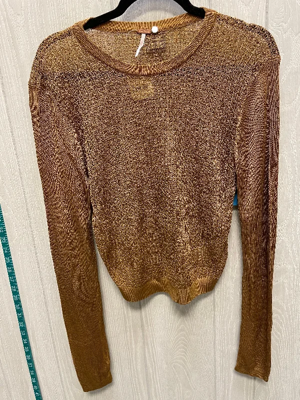 Women's Notched Collar SweatersSweater By Free People In Gold, Size: L