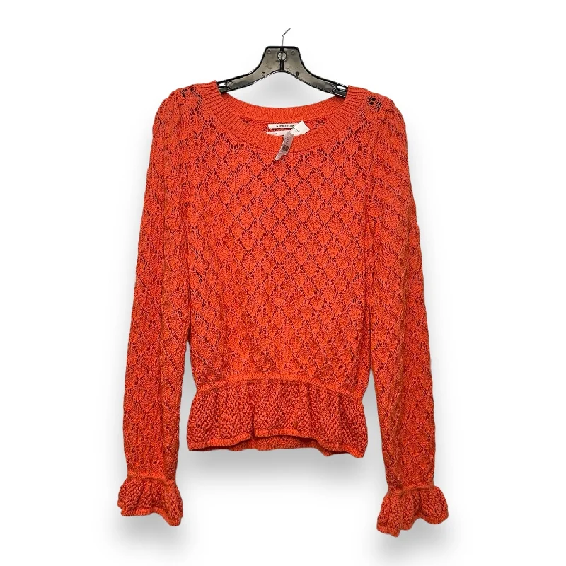 Women's Boat Collar SweatersSweater By Anthropologie In Orange, Size: M