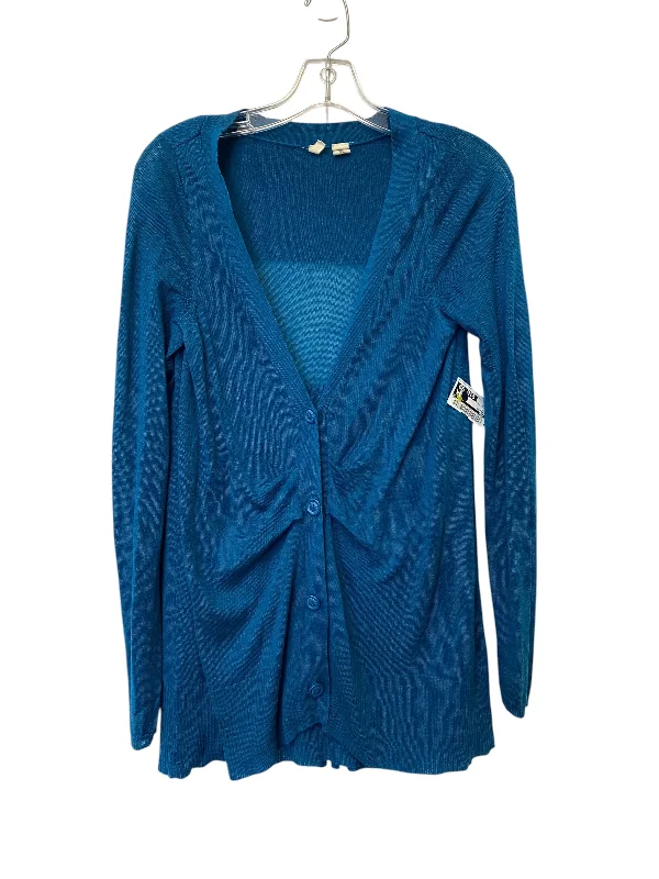 Women's Square CollCardigan By Moth In Teal, Size: M