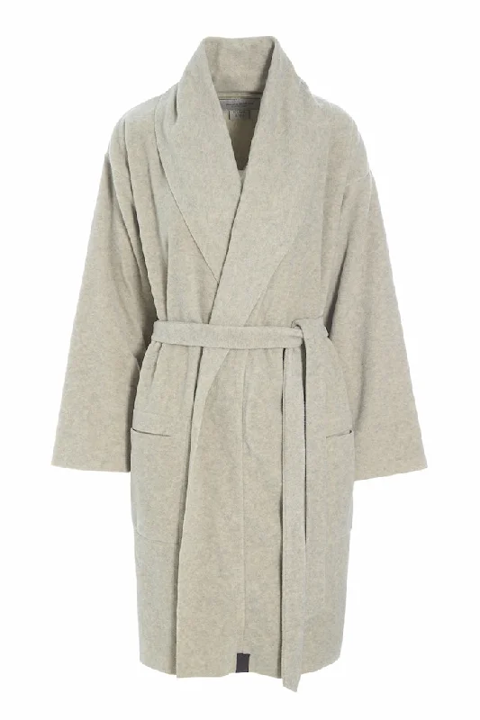 women's pajamas with built-in shortsBATHROBE WOMEN MINI - 7128 MINI - SAND