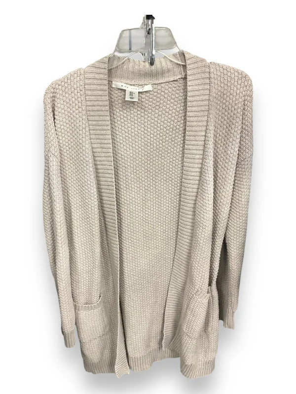 Women's Solid Color SweatersSweater Cardigan By Max Studio In Beige, Size: M