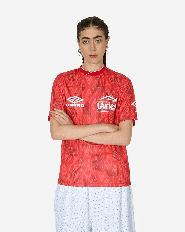 Women's Blouse with Fur TrimUmbro Roses Football Jersey Red