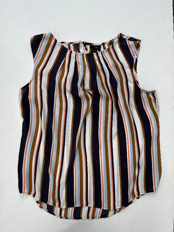 Women's Blouse with High CollarStriped Blouse Sleeveless Worthington, Size L