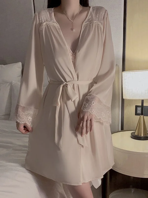 women's pajamas made in USALace-Trim Robe