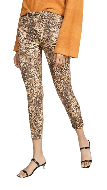 Women's Jodhpurs with U-Shaped CollarMargot Leopard Paisley Skinny Jeans In Bronze Valencia