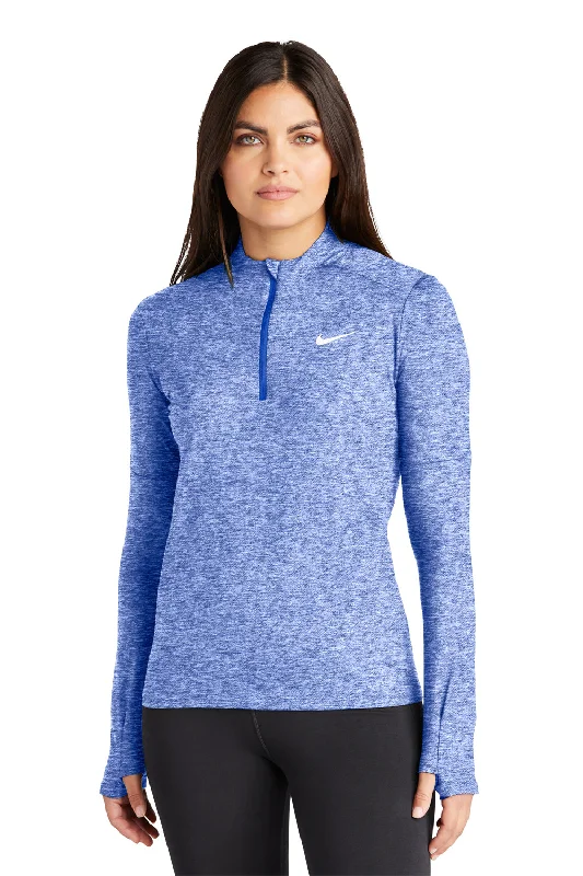 Women's Hooded Sweatshirts with Welt PocketsNike Womens Element Dri-Fit Moisture Wicking 1/4 Zip Sweatshirt - Heather Royal Blue