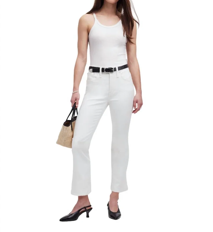 Women's Jodhpurs with ElasticPetite Kick Out Crop Jeans In White