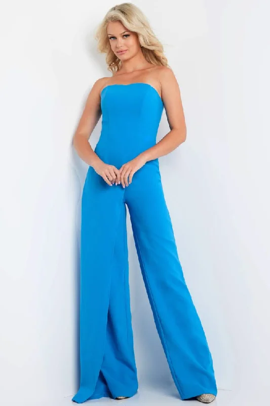 Women's Jumpsuits with Low CollarJovani 23082 Long Evening Formal Jumpsuit