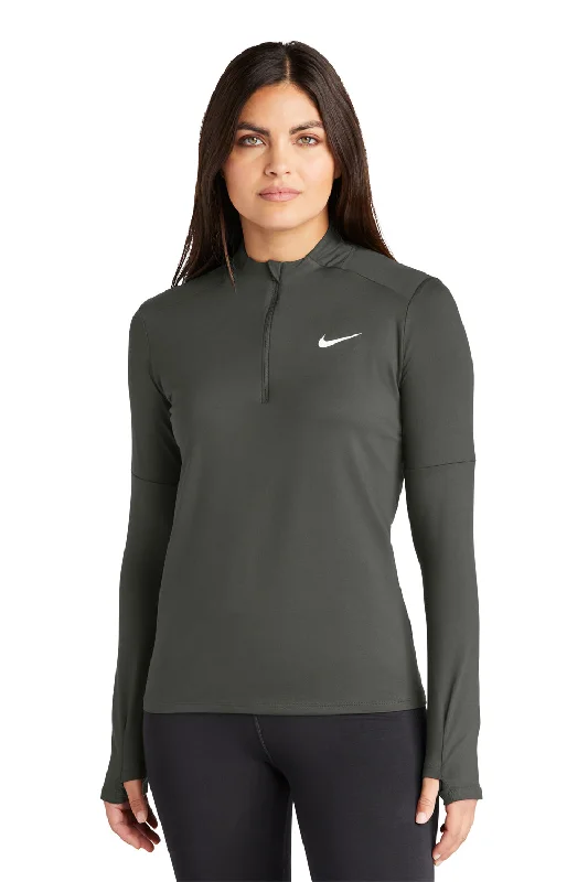 Women's Hooded Sweatshirts with Terry Cloth LiningNike Womens Element Dri-Fit Moisture Wicking 1/4 Zip Sweatshirt - Anthracite Grey