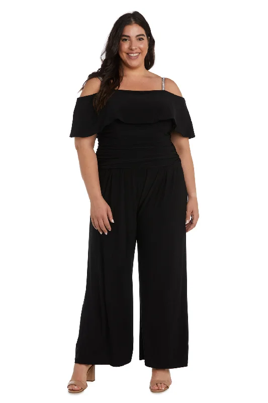 Women's Jumpsuits with Mandarin CollarR&M Richards 5982W Long Plus Size Formal Jumpsuit