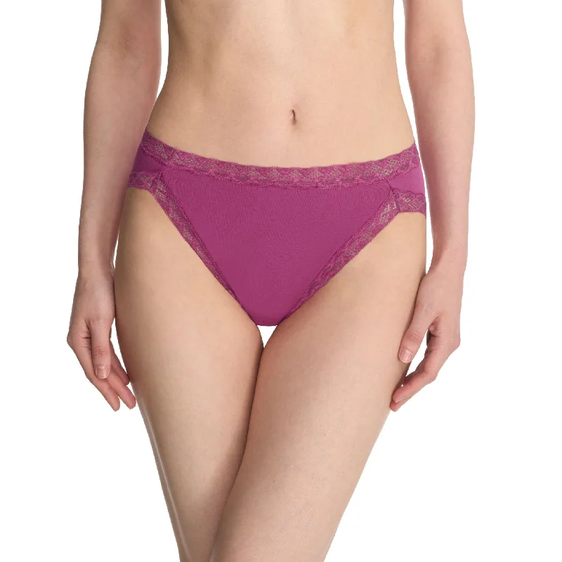 lightweight silk panties with a floral lace trimBliss Cotton French Cut Brief