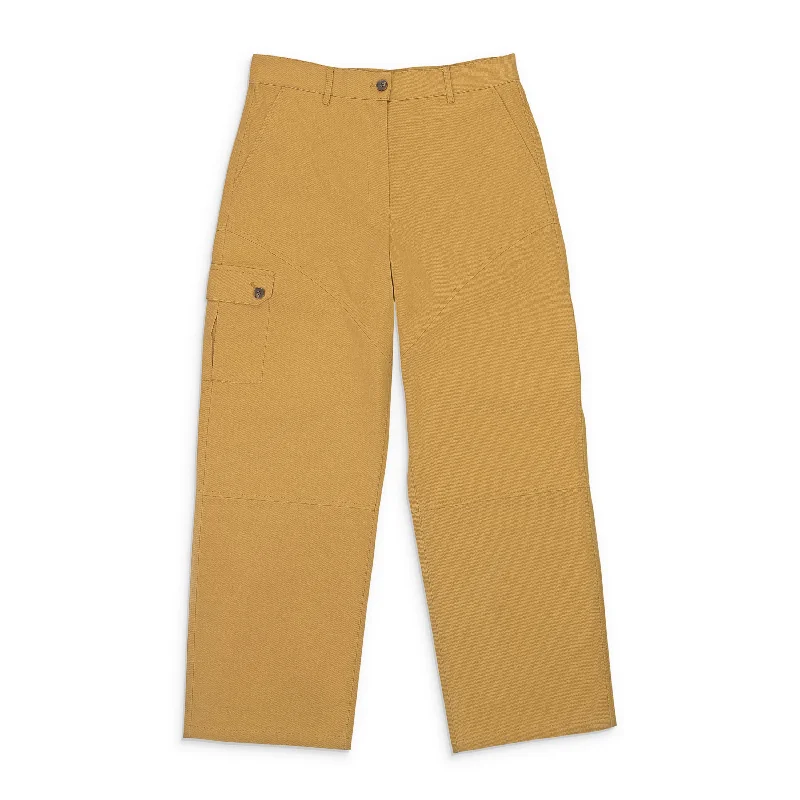 Women's Jodhpurs with Lapel CollarCALLIPYGIAN YOKE MUSTARD CARGO PANTS