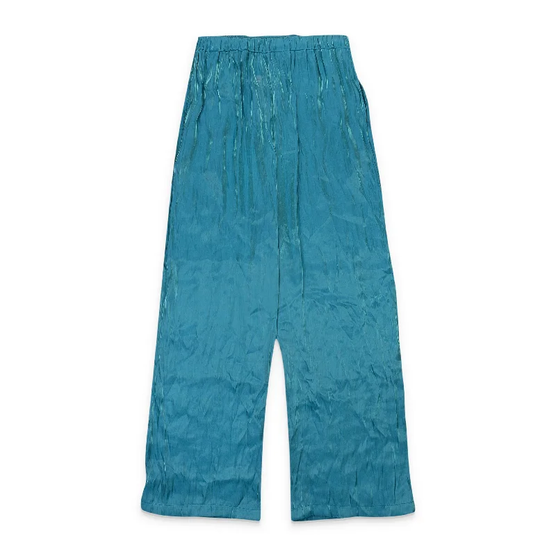 Women's CulottesCALLIPYGIAN IRIDESCENT PULL ON BLUE WOMEN'S STRAIGHT PANTS