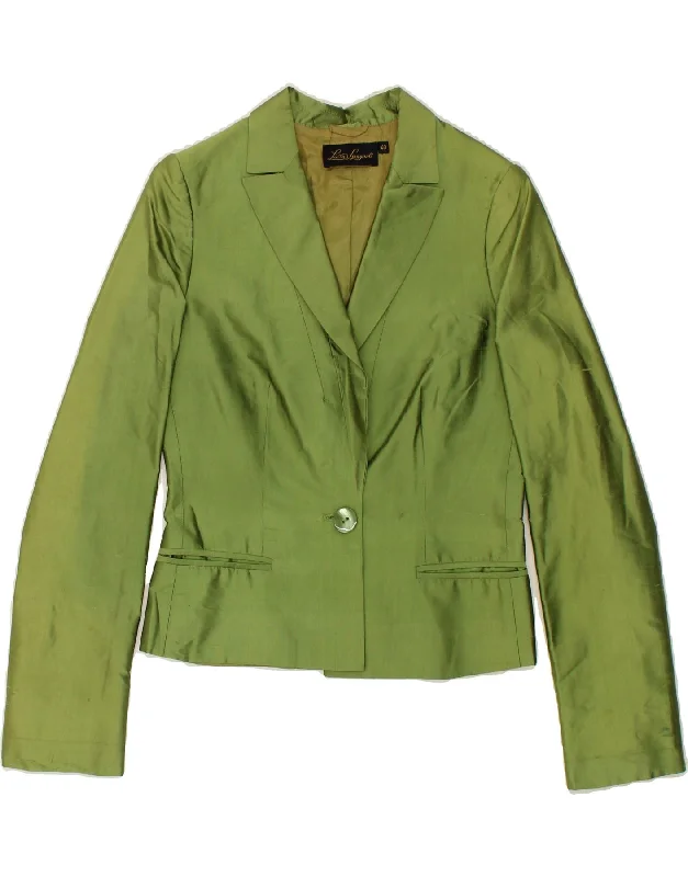 Women's Zip-Up CoatsWomen's Coats with Fur Trimmed PocketsLUISA SPAGNOLI Womens 1 Button Blazer Jacket IT 40 Small Green Silk