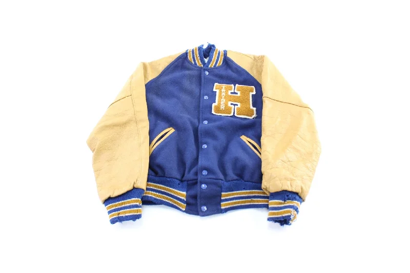 Women's Coats with Fur Trimmed HoodWomen's Coats for Evening70's Blue & Gold Trainer Letterman Varsity Jacket