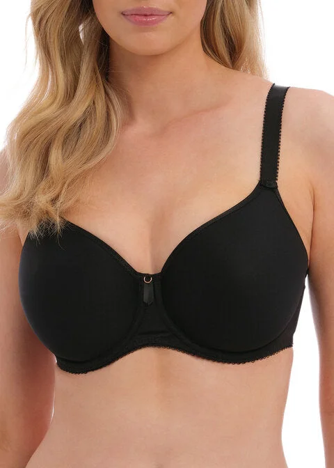 convertible plunge braRebecca Essentials Black Uw Moulded Spacer Bra