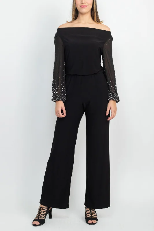 Women's Jumpsuits with Shawl CollarMarina 267261 Long Formal Blouson Jumpsuit