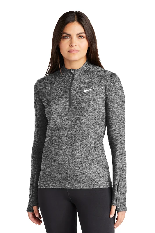 Women's Hooded Sweatshirts with Zipper ClosureNike Womens Element Dri-Fit Moisture Wicking 1/4 Zip Sweatshirt - Heather Black