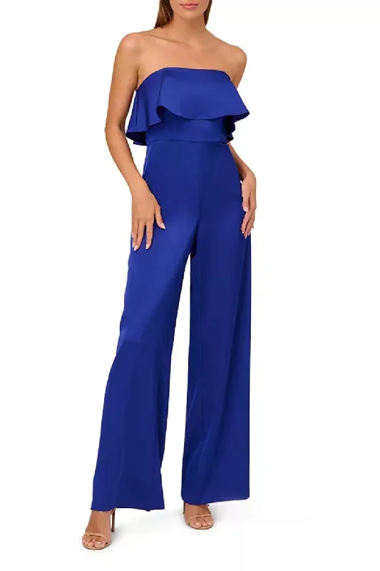 Women's Jumpsuits with Square NeckLiv Foster ML1E208227 Long Ruffle Formal Evening Jumpsuit