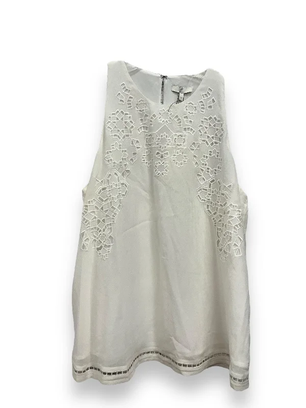 Women's Blouse with Sweetheart NeckWhite Blouse Sleeveless Joie, Size M