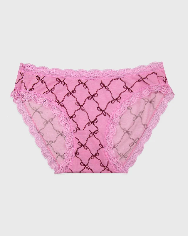 cotton-blend briefs with a built-in bra and moisture-wicking fabric for added support and comfortThe Original Brief - Candyfloss Bow