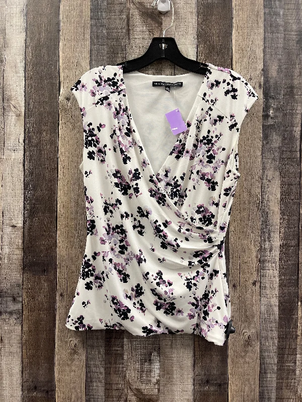 Women's Blouse with Boat CollarFloral Print Blouse Sleeveless White House Black Market, Size S