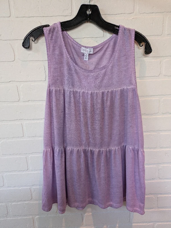 Women's Blouse with Long LengthPurple Blouse Sleeveless Olivia Sky, Size M