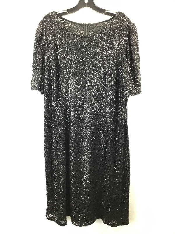 Women's Shawl Collar DressesDress Party Midi By Adrianna Papell In Black, Size: 1x