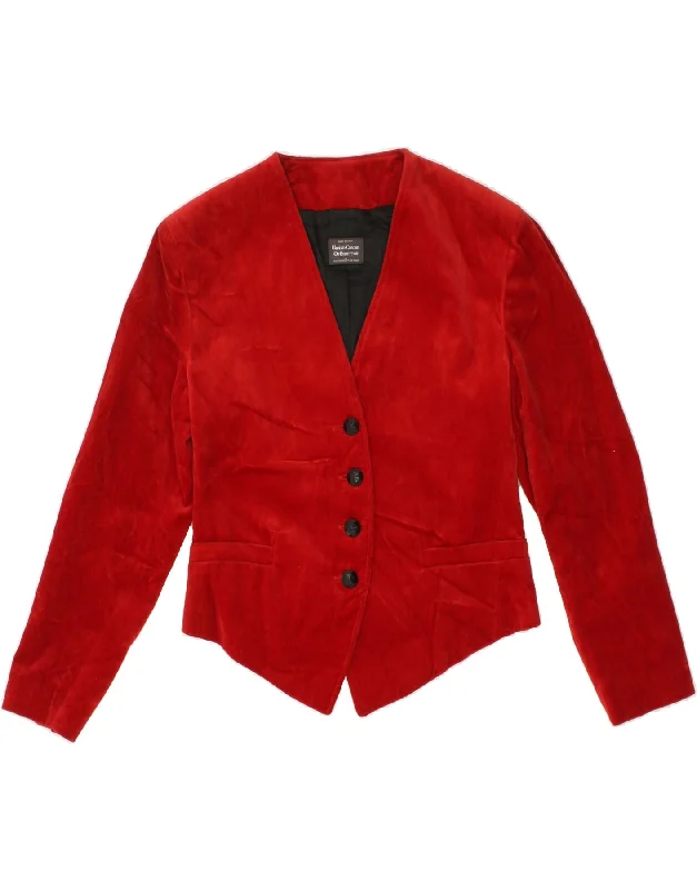 Women's Wool CoatsWomen's Coats with Fur Trimmed CollarBENETTON Womens 4 Button Blazer Jacket IT 42 Medium Red Cotton