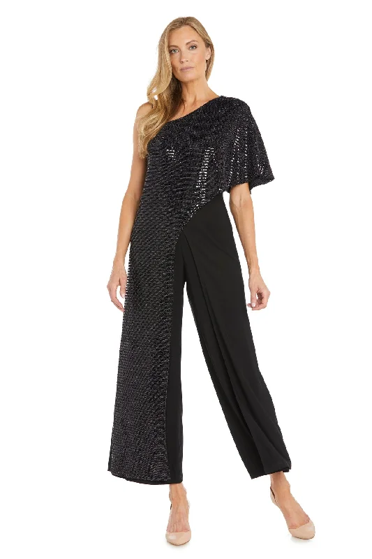 Women's OverallsR&M Richards 5871 Long Formal Metallic Jumpsuit