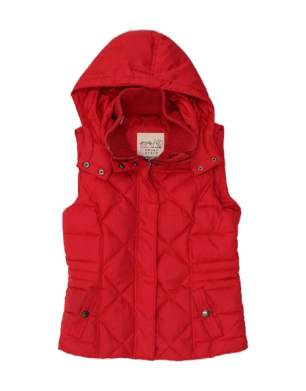 Women's Blazer CoatsWomen's Coats with Fur Trimmed ButtonsESPRIT Womens Hooded Padded Gilet UK 8 Small  Red Polyester