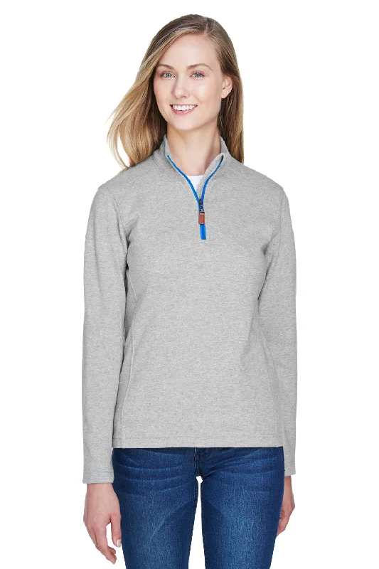 Women's Hooded Sweatshirts with Flannel LiningDevon & Jones Womens DryTec20 Performance Moisture Wicking 1/4 Zip Sweatshirt - Heather Grey