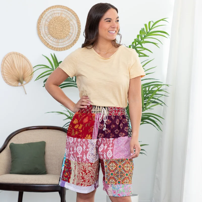 Women's Jodhpurs with Notched CollarPatchwork Bermuda Shorts