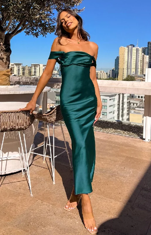 Women's Shift DressesElla Teal Off Shoulder Formal Maxi Dress