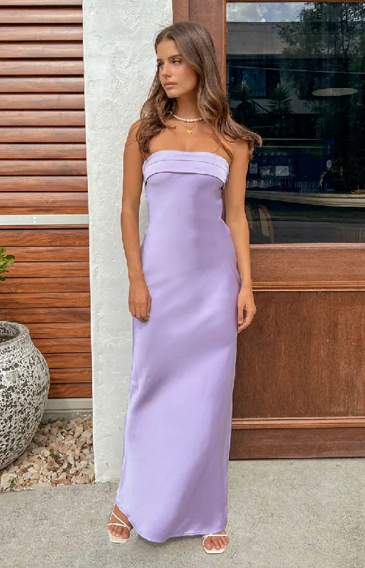 Women's V-Shaped-Neck DressesMaiah Lilac Maxi Dress