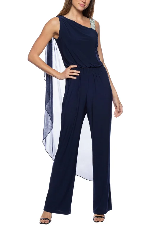 Women's Jumpsuits with Keyhole CollarMarina 268281 Long Formal Cape Jumpsuit