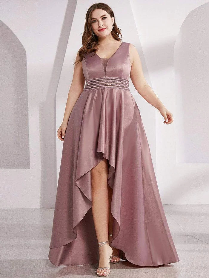 Women's Keyhole-Neck DressesWomen's Plus Size Asymmetric High Low Cocktail Party Dress