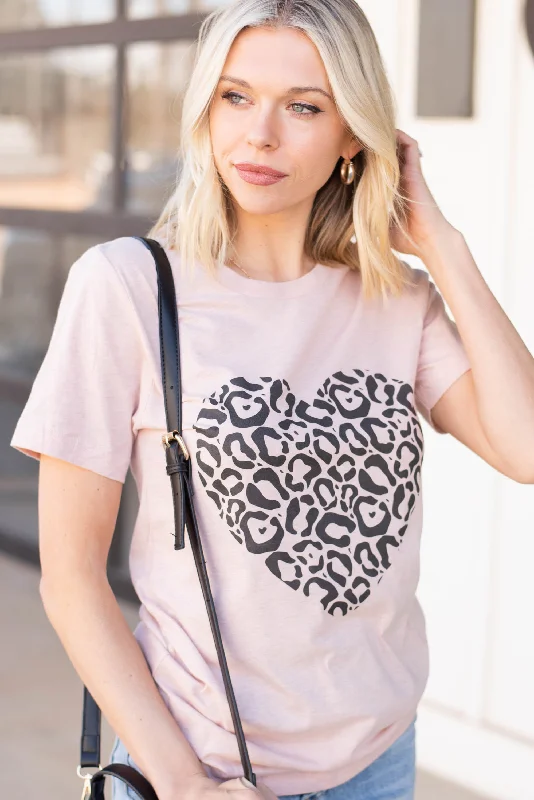 Women's Jodhpurs with Wide CollarLeopard Love Heather Peach Graphic Tee