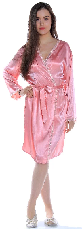 women's pajamas for all-night comfortWomen's Charmeuse Short Robe #3021