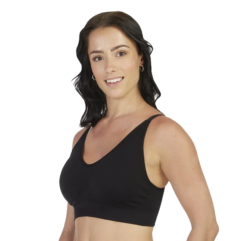 seamless bra with lace detailingSeamless Padded Slip-On Adjustable Straps Comfort Bra