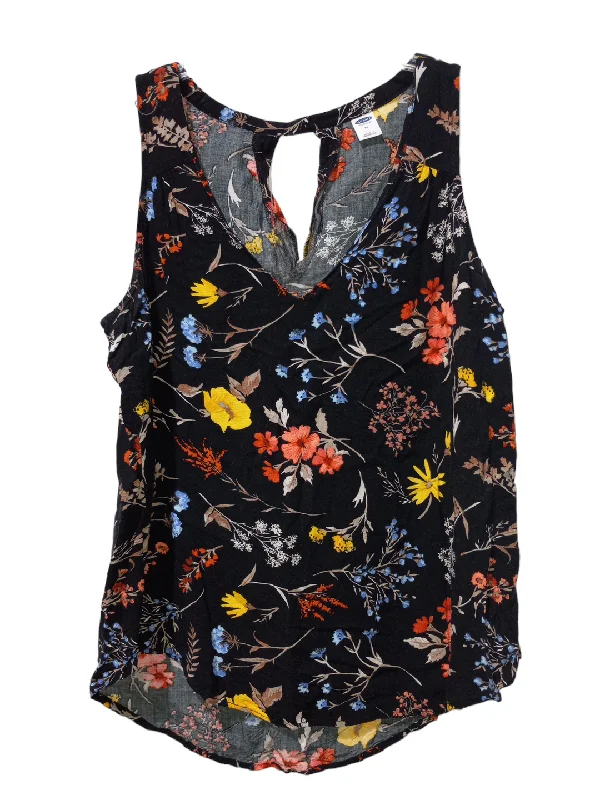 Women's Blouse with Shirt CollarFloral Print Blouse Sleeveless Old Navy, Size M