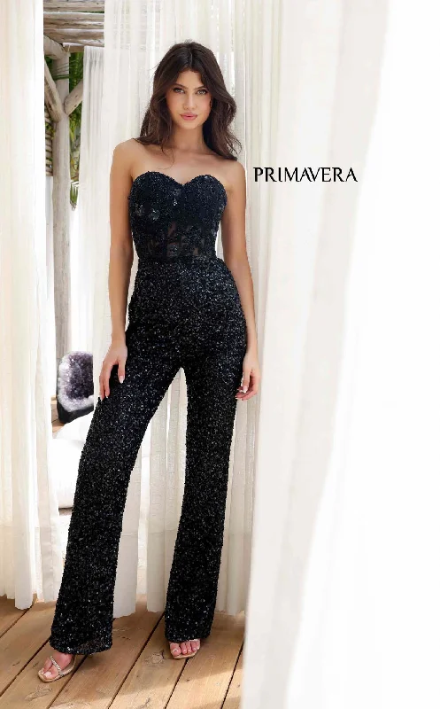 Women's Jumpsuits with Notched CollarPrimavera Couture 4383 Jumpsuit