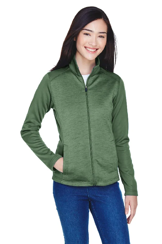 Women's Hooded Sweatshirts with Terry Cloth LiningDevon & Jones Womens Newbury Fleece Full Zip Sweatshirt w/ Pockets - Forest Green