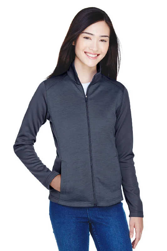 Women's Hooded Sweatshirts with Mediumweight FabricDevon & Jones Womens Newbury Fleece Full Zip Sweatshirt w/ Pockets - Navy Blue