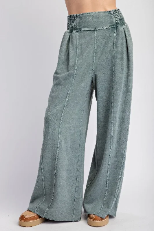 Women's Jodhpurs with Flared LegMineral washed terry knit pants