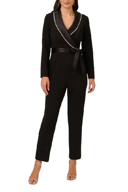 Women's Jumpsuits with U-Shaped CollarAdrianna Papell AP1E210678 Long Sleeve Formal Jumpsuit