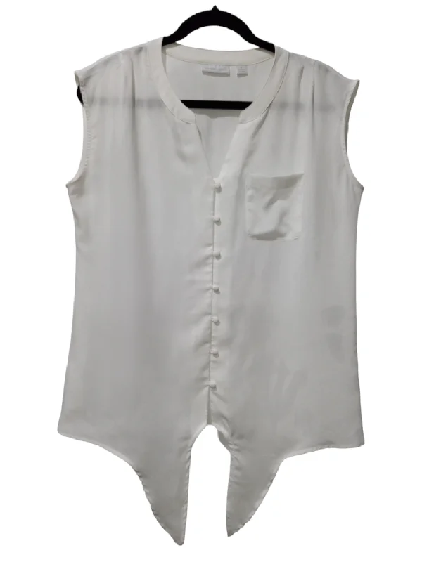 Women's Blouse with Collarless DesignWhite Blouse Sleeveless New York And Co, Size S