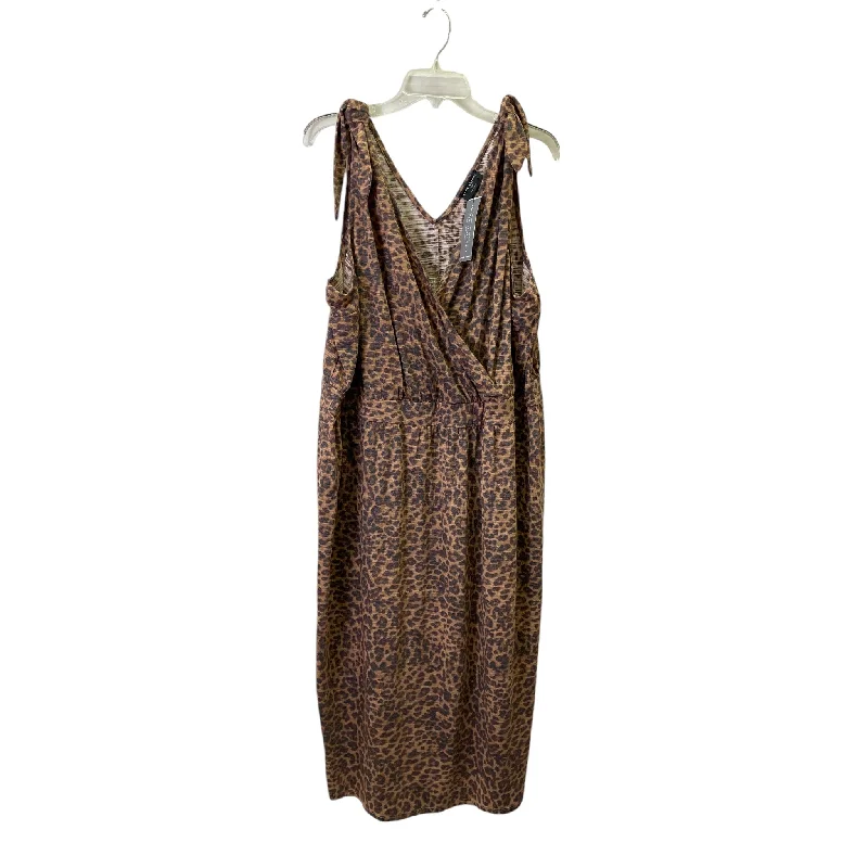 Women's Strapless DressesDress Casual Midi By Lane Bryant In Animal Print, Size:4X