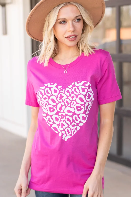 Women's Jodhpurs with Lapel CollarLeopard Love Berry Pink Graphic Tee