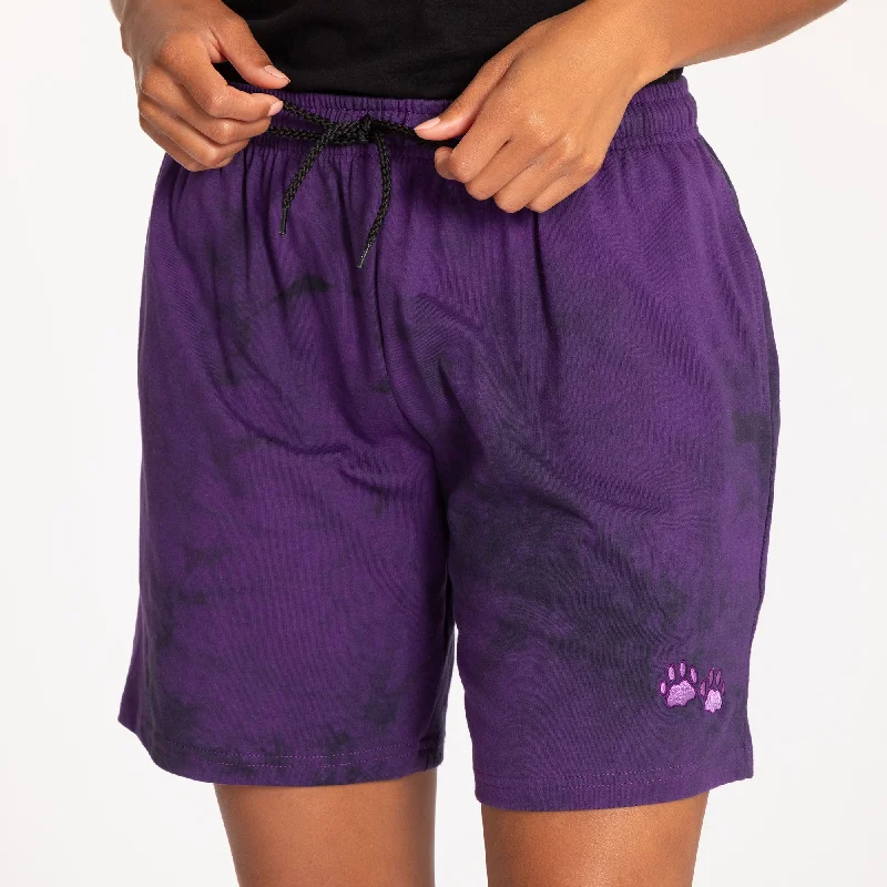 Women's Jodhpurs with Sweetheart NeckPurple Paw Tie-Dye Casual Shorts